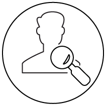 icon User and magnifying glass icon